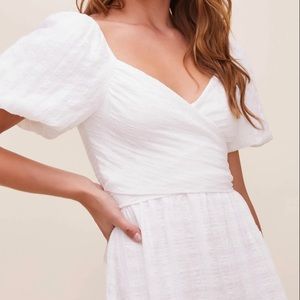 🤍 Sonnet Puff Sleeve Midi Dress